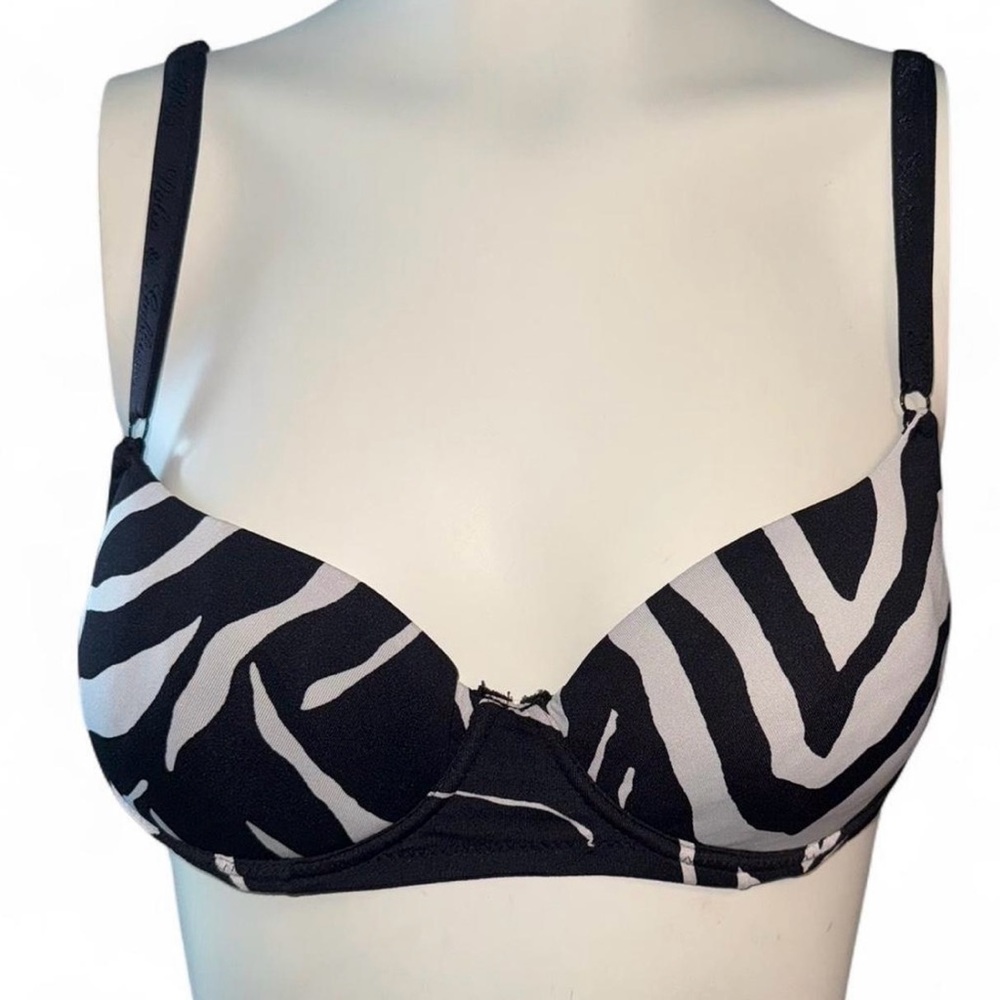 Dolce & Gabbana Zebra Print Bra 34B – Designer Padded Underwire